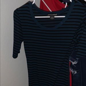 Green and black stripped shirt